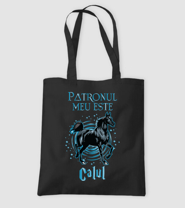 Patronul meu este CALUL model negru pe tricou