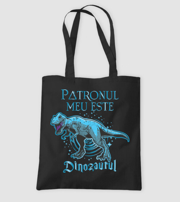 Patronul meu este dinozaurul model negru pe tricou