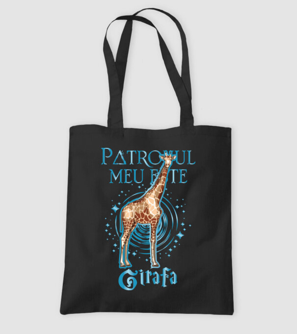 Patronul meu este GIRAFA model negru pe tricou