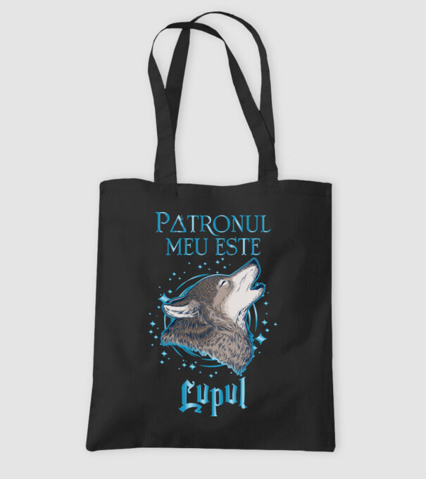 Patronul meu este LUPUL model negru pe tricou