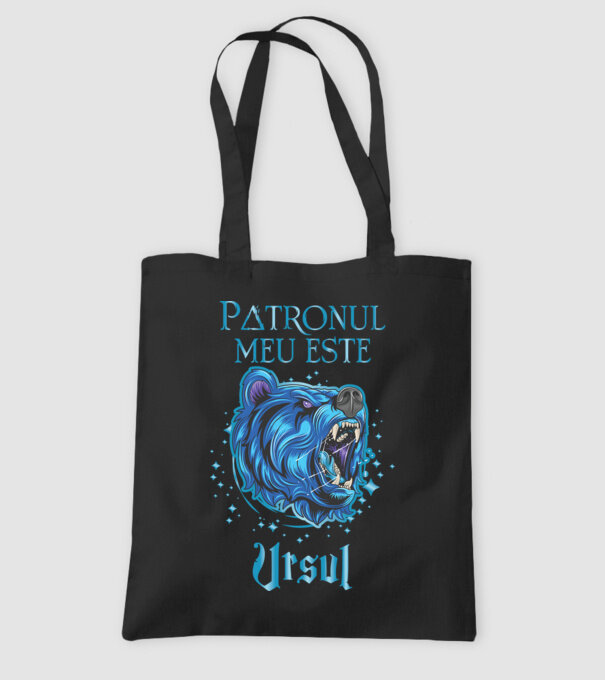 Patronul meu este URSUL model negru pe tricou
