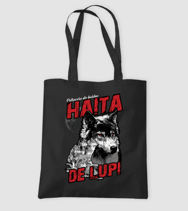 Petrecere de burlac - haită de lupi model negru pe tricou