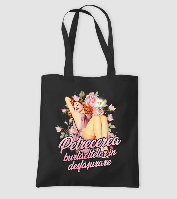 Petrecerea burlăcitelor în desfășurare model negru pe tricou