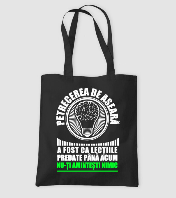 petrecerea de aseară a fost ca lecțiile predate până acum, nu-ți amintești nimic D8704465 model negru pe tricou