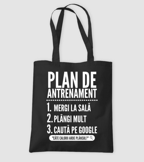 plan de antrenament mergi la sală, plângi mult, caută pe Google x model negru pe tricou