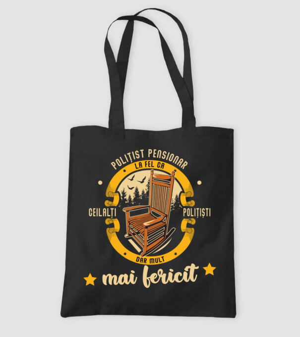 POLIȚIST pensionar - la fel ca ceilalți polițiști, dar mult mai fericit model negru pe tricou