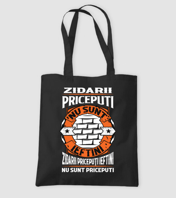 Pricepuți zidarii pricepuți model negru pe tricou