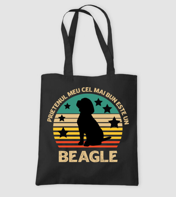 Prietenul meu cel mai bun este un beagle model negru pe tricou