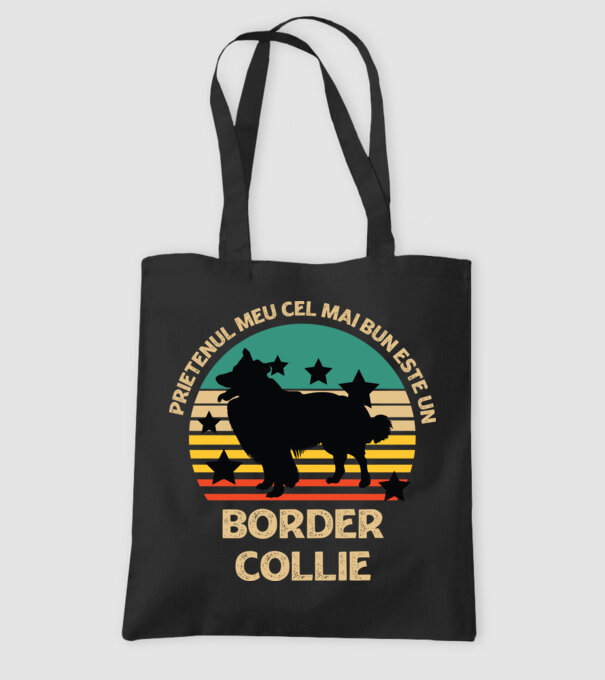 Prietenul meu cel mai bun este un border collie model negru pe tricou