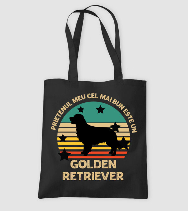Prietenul meu cel mai bun este un golden retriever model negru pe tricou