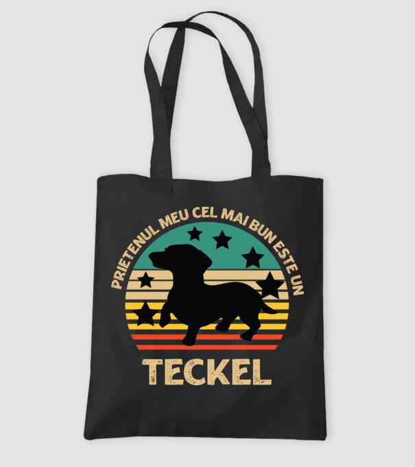 Prietenul meu cel mai bun este un teckel model negru pe tricou