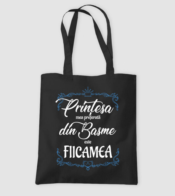 Prințesa mea preferată din basme este fiica mea model negru pe tricou