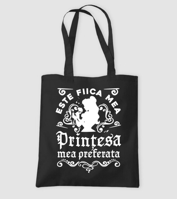 Prințesa mea preferată este fiica mea! model negru pe tricou
