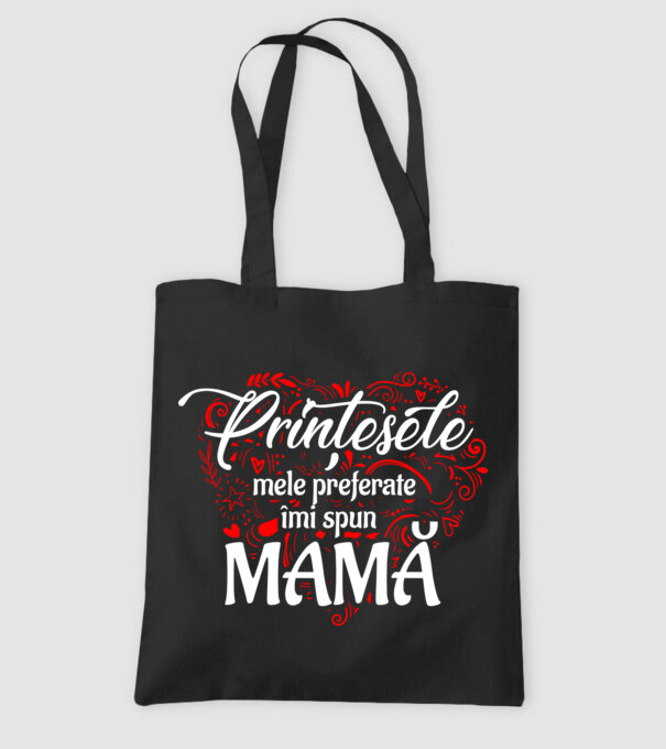 PRINȚESELE mele de basm îmi spun mamă model negru pe tricou