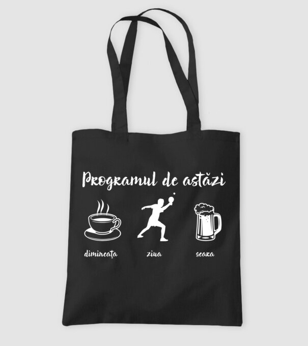 programul de astăzi: dimineața, ziua, seara model negru pe tricou
