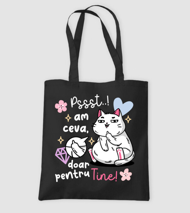 Pssst, am ceva doar pentru tine! model negru pe tricou