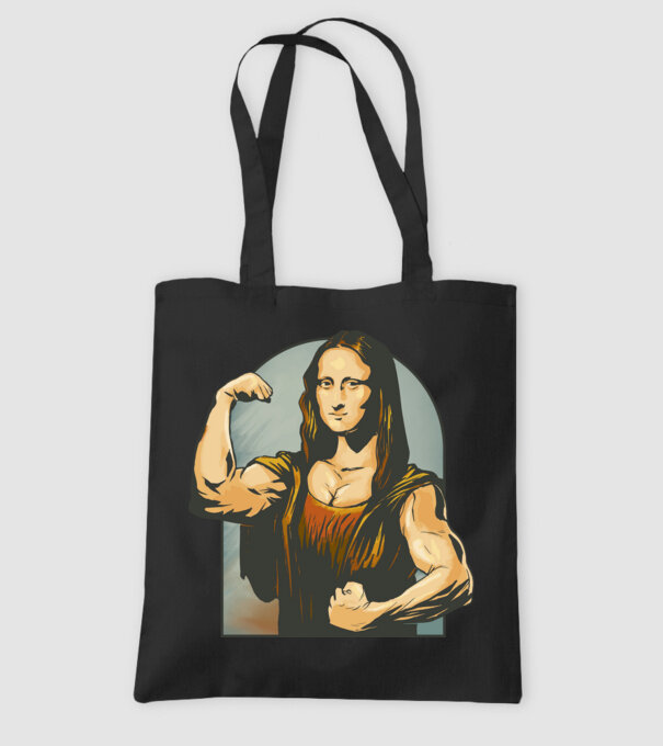 Pumped Mona model negru pe tricou