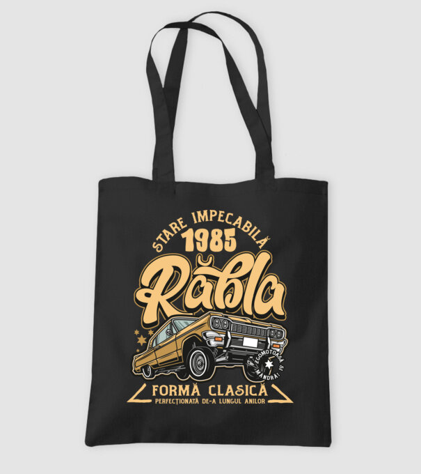 Rablă 1985 model negru pe tricou