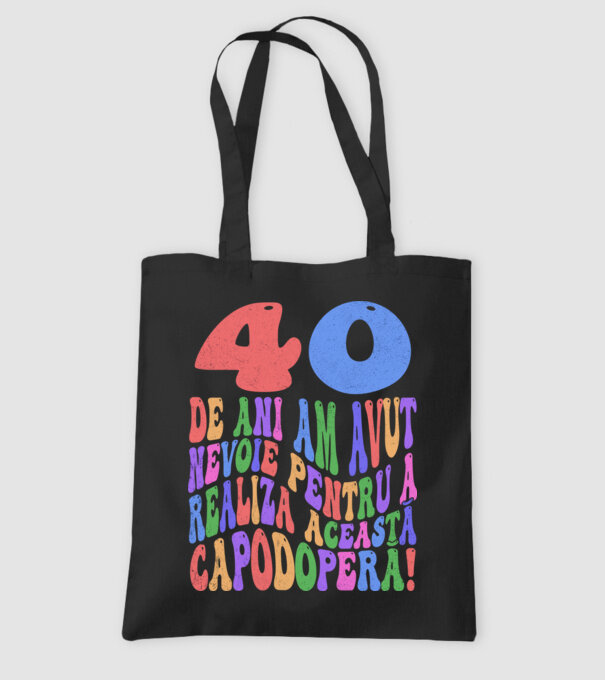 Realiza această capodoperă 40 model negru pe tricou