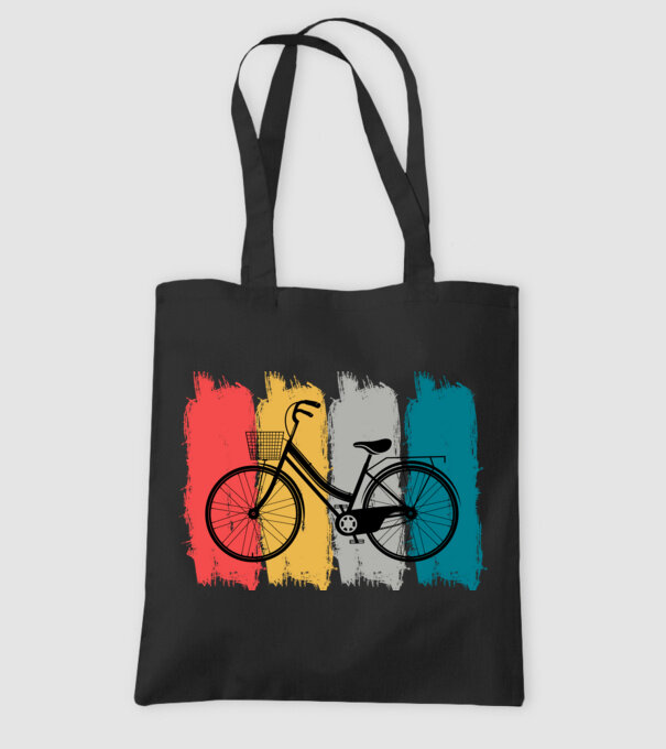 Retro city bike model negru pe tricou