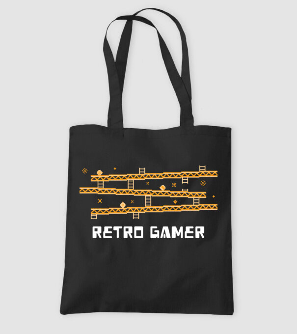 Retro gamer 2 model negru pe tricou
