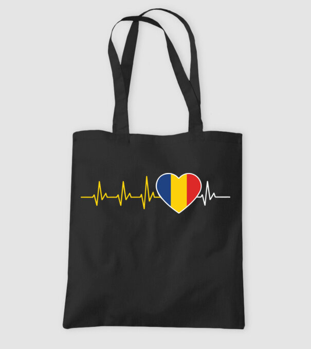 România heartbeat model negru pe tricou