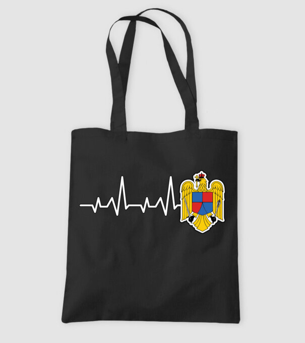ROMANIA heartbeat model negru pe tricou