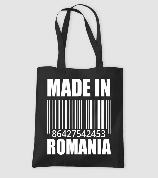 România made in model negru pe tricou