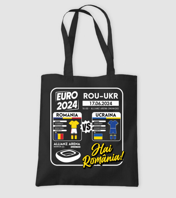 ROU-UKR euro 2024 calendar model negru pe tricou