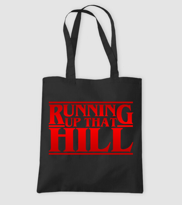 running up that hill model negru pe tricou