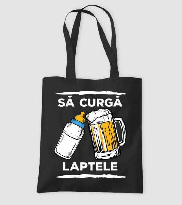 să curgă laptele! model negru pe tricou