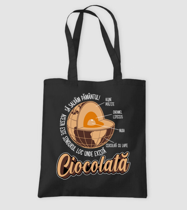să salvăm Pământul! acesta este singurul loc unde există ciocolată - alune prăjite, caramel lipicios, nuga, ciocolată cu lapte model negru pe tricou