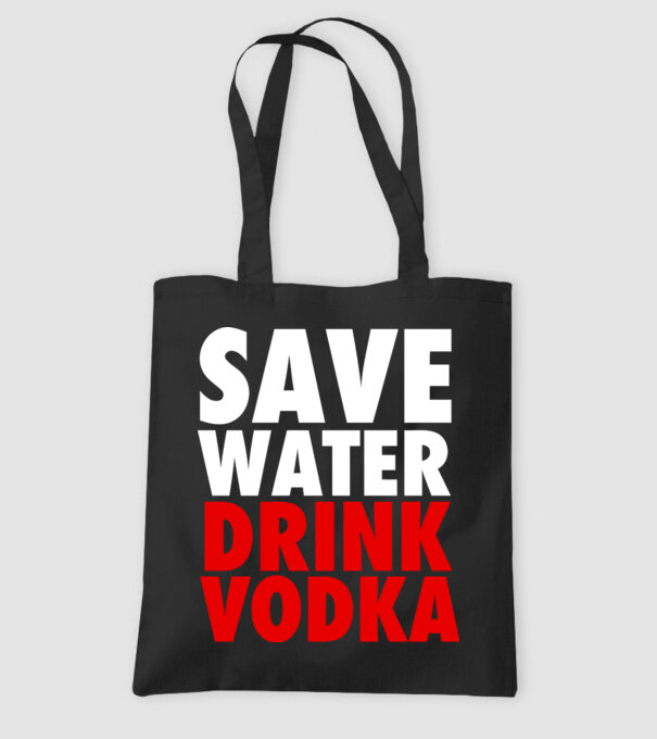 SAVE WATER DRINK VODKA model negru pe tricou