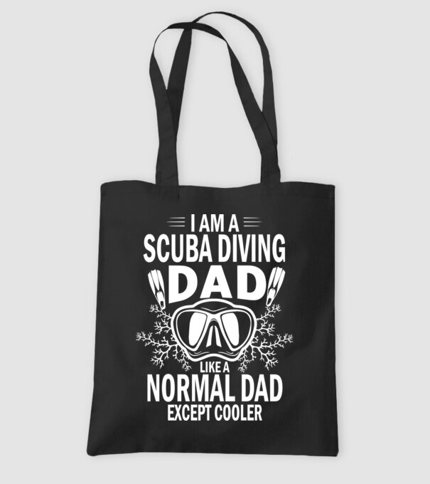 Scuba Dad model negru pe tricou