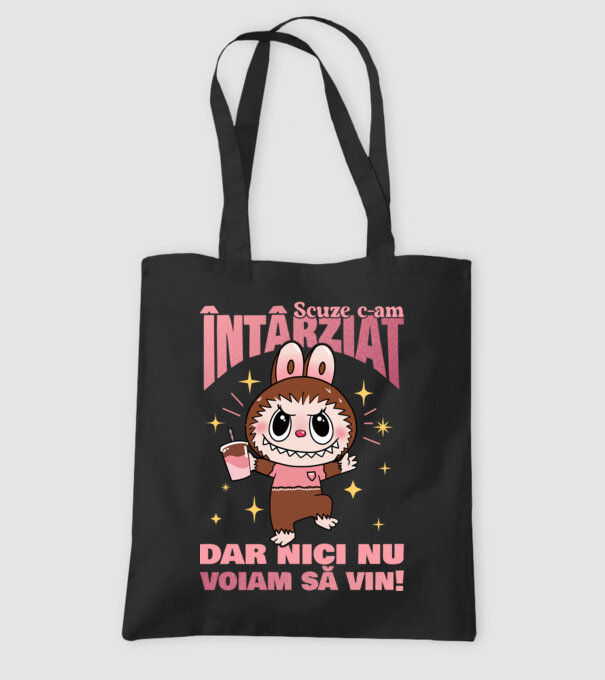 Scuze c-am întârziat model negru pe tricou