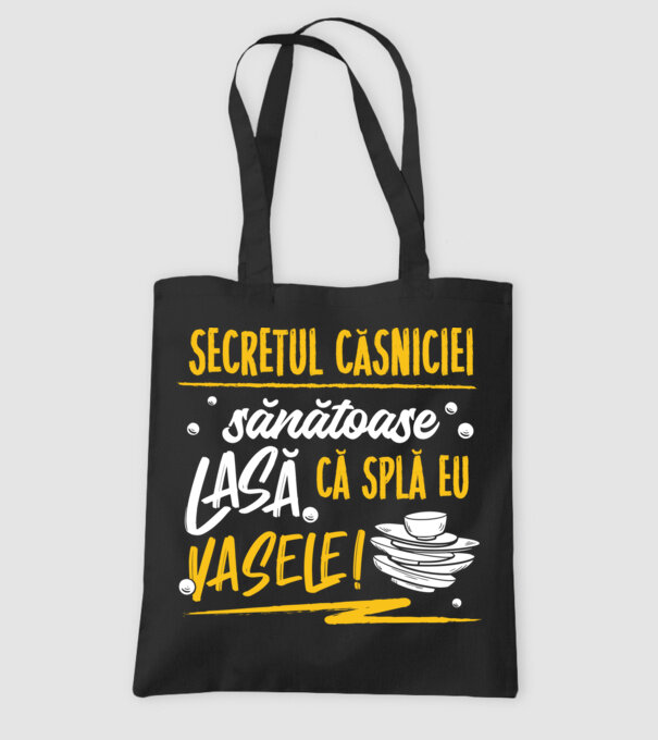 Secretul căsniciei sănătoase model negru pe tricou
