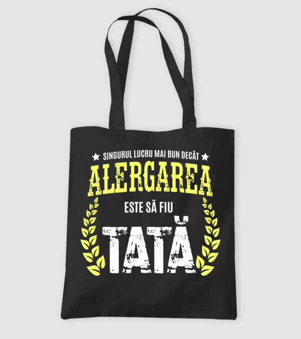 Singurul lucru mai bun decât alergarea este să fiu tată model negru pe tricou