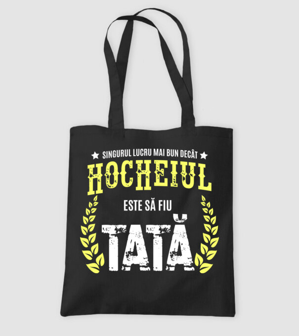 Singurul lucru mai bun decât hocheiul este să fiu tată model negru pe tricou