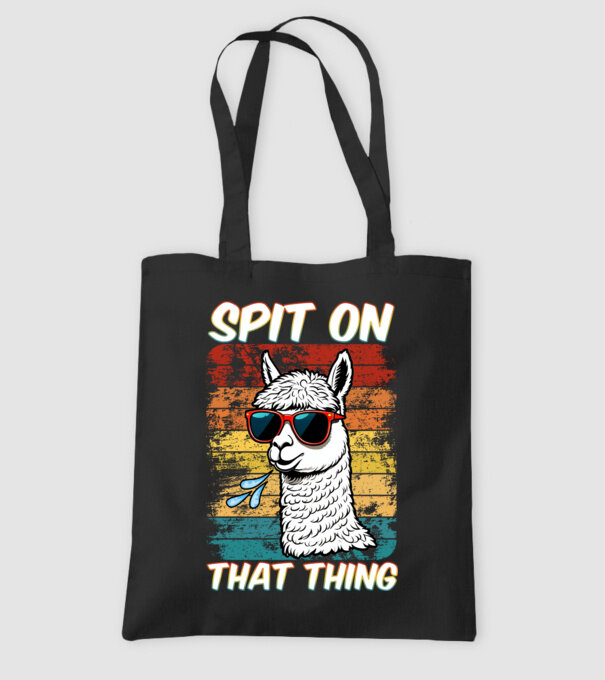 Spit on that thing llama rainbow Hawk Tuah model negru pe tricou