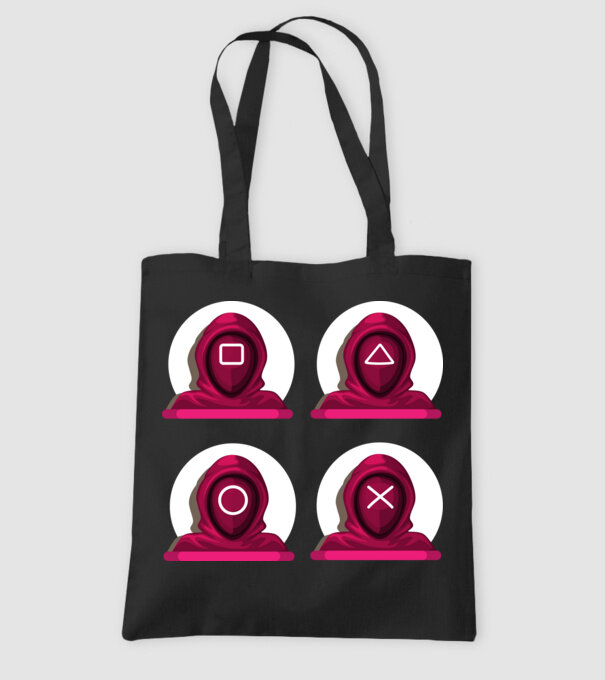 squid game characters model negru pe tricou