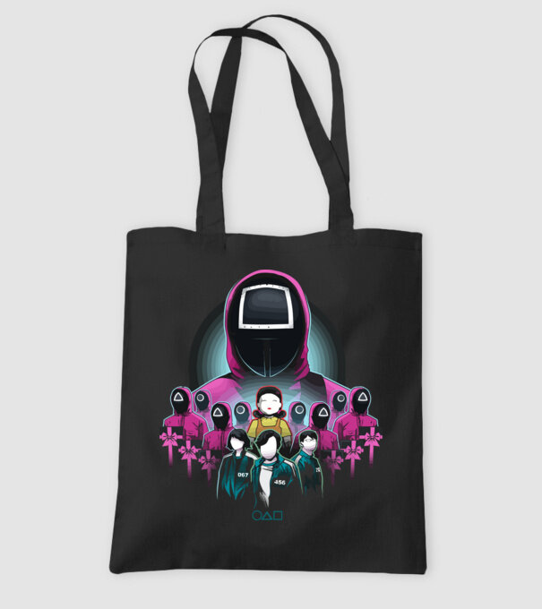 squid game crew model negru pe tricou