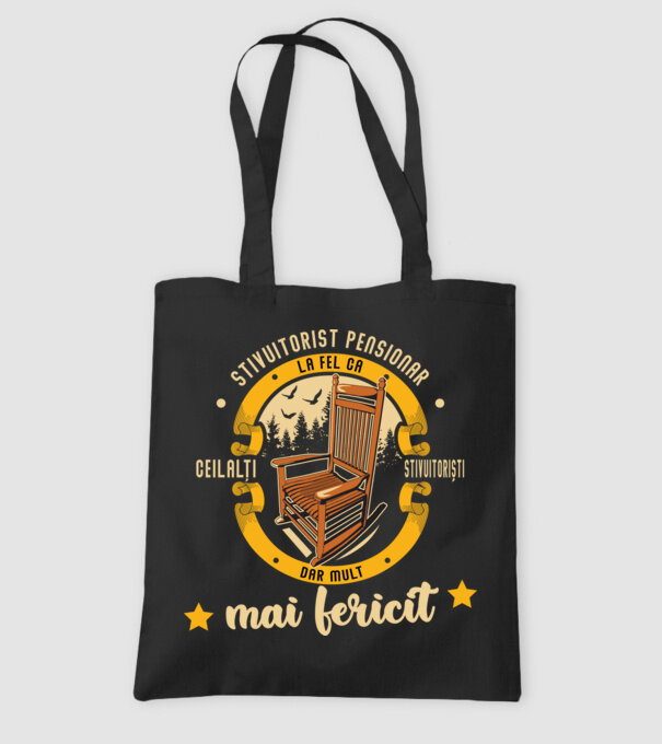 STIVUITORIST pensionar - la fel ca ceilalți stivuitoriști, dar mult mai fericit model negru pe tricou
