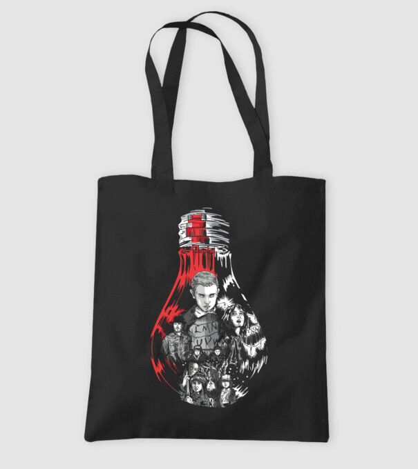 stranger things bulb model negru pe tricou