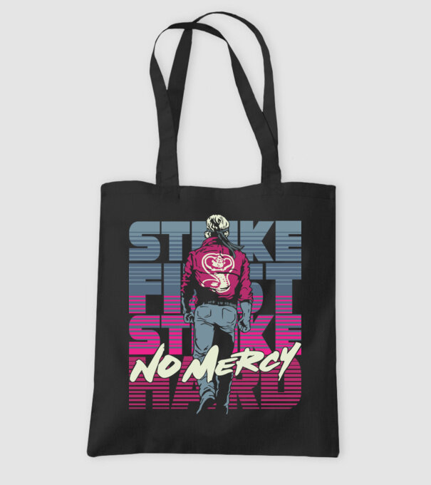 Strike first strike hard neon model negru pe tricou