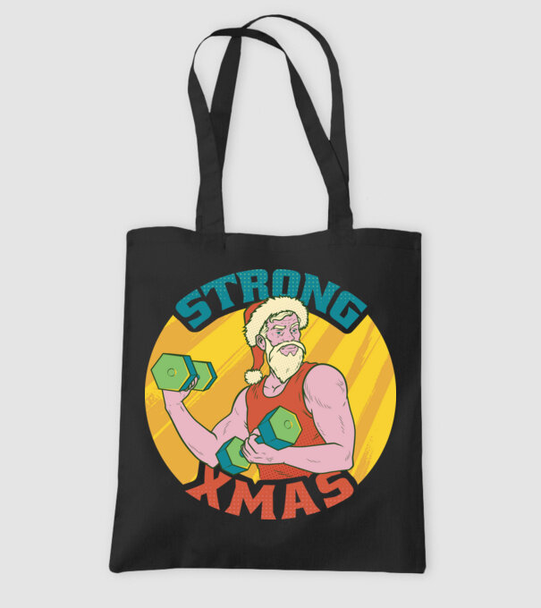 strong xmas model negru pe tricou