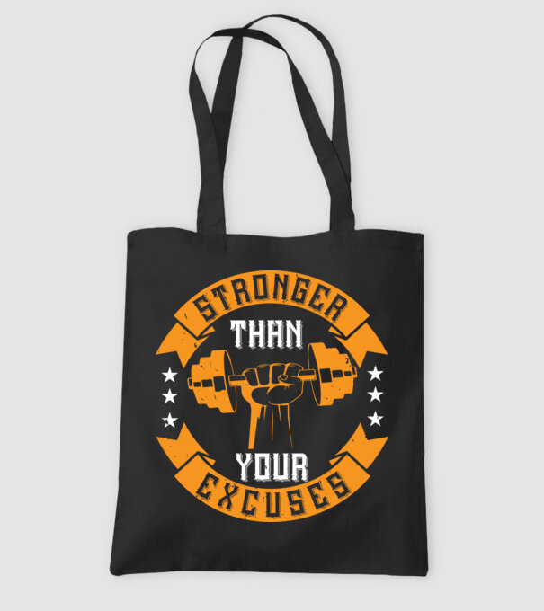 stronger than your excuses model negru pe tricou