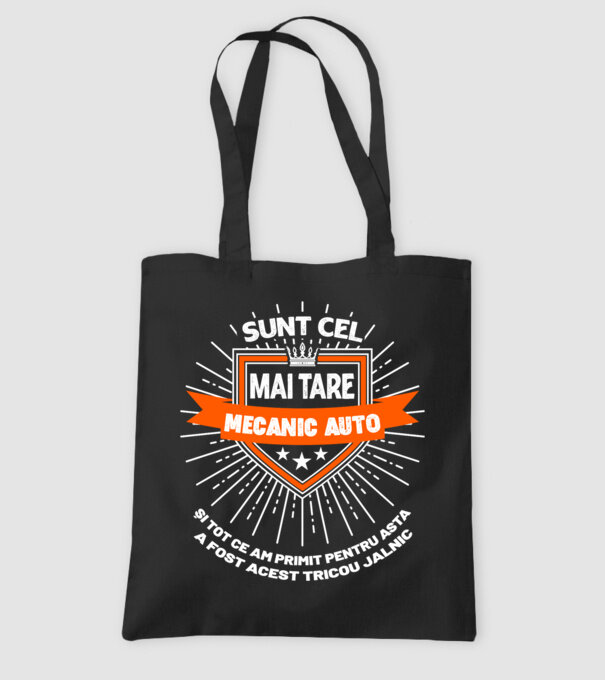 Sunt cel mai tare_mecanic auto model negru pe tricou