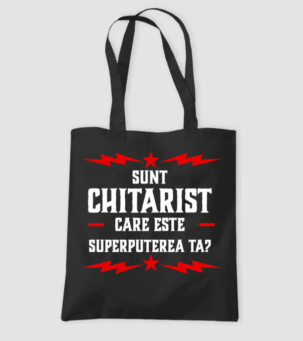 sunt chitarist, care este superputerea ta? model negru pe tricou