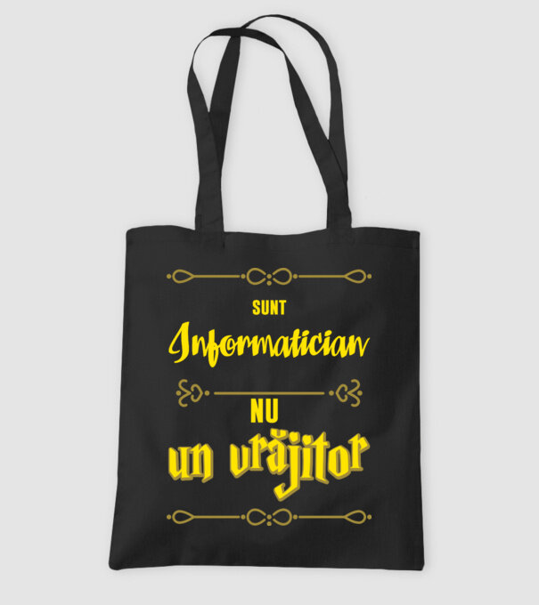 Sunt informatician, nu un vrăjitor model negru pe tricou