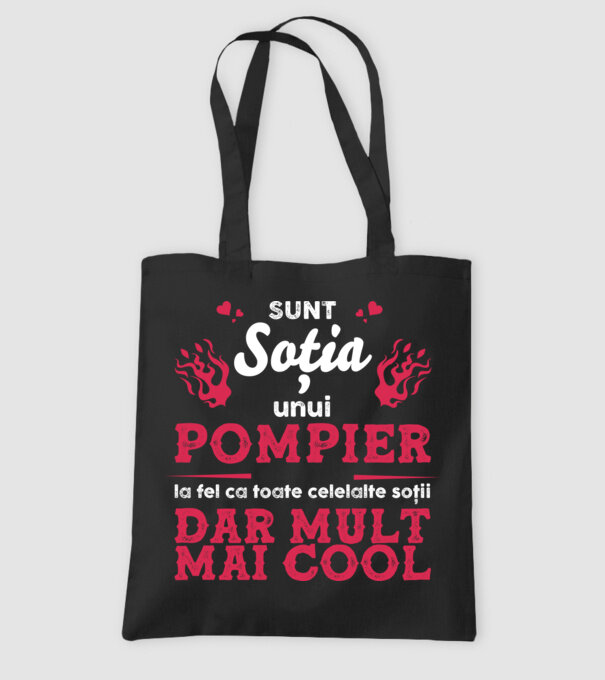 sunt soția unui pompier, la fel ca toate celelalte soții, dar mult mai cool D8416418 model negru pe tricou